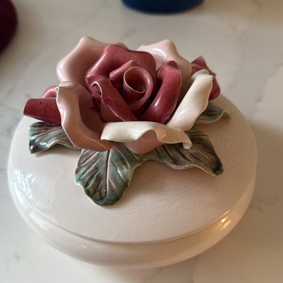 Other - Vintage Capodimonte Style Tricket Dish with Lid 50’s